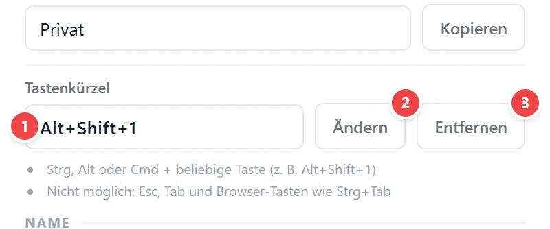 Tastenkürzel