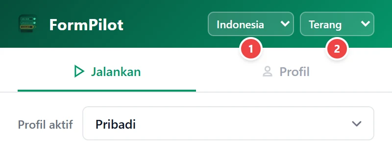 Ubah Tema & Bahasa