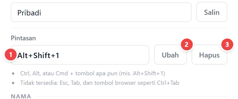 Pintasan Keyboard