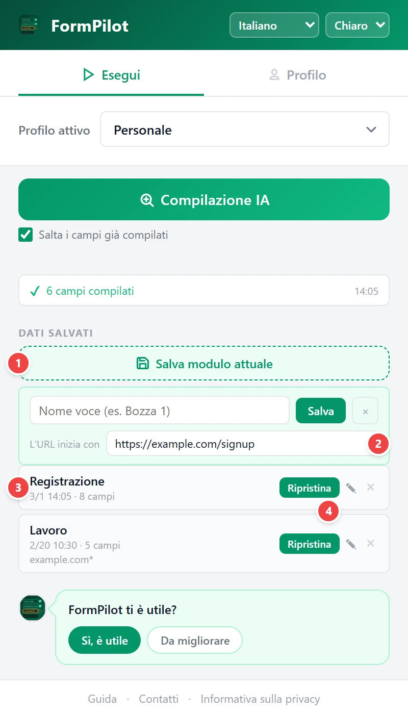 Salva e ripristina