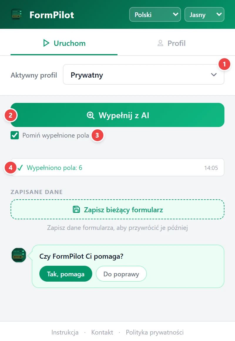 Wypełnij przez AI