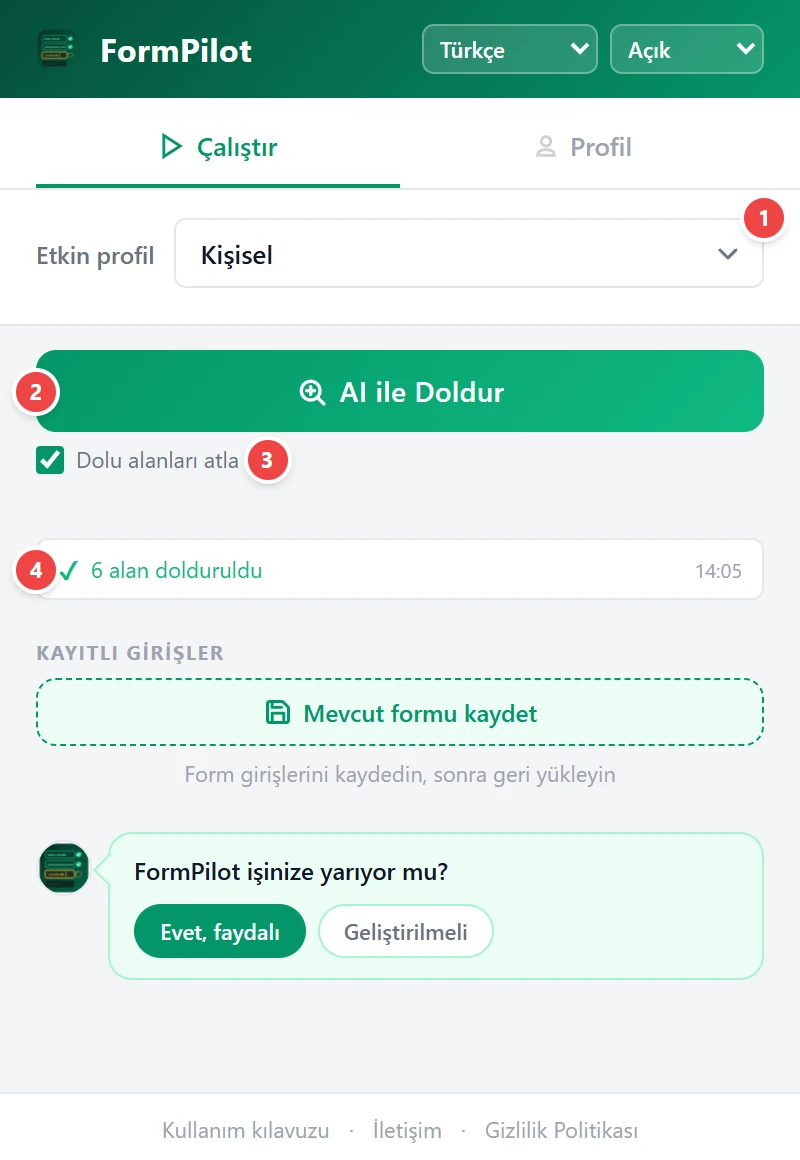 AI ile otomatik doldur