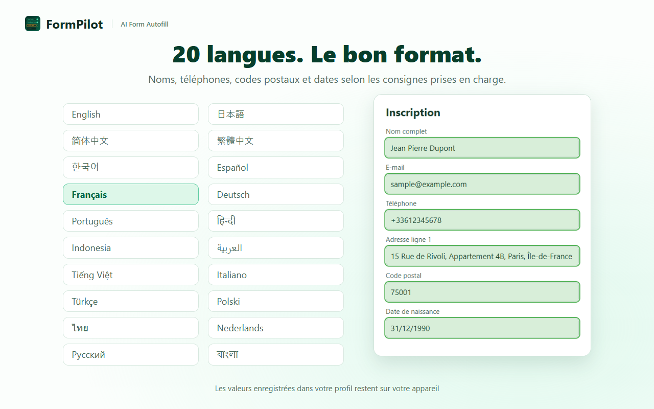 20 langues. Le bon format.