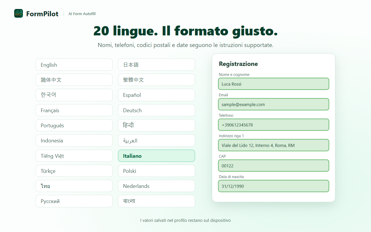 20 lingue. Il formato giusto.