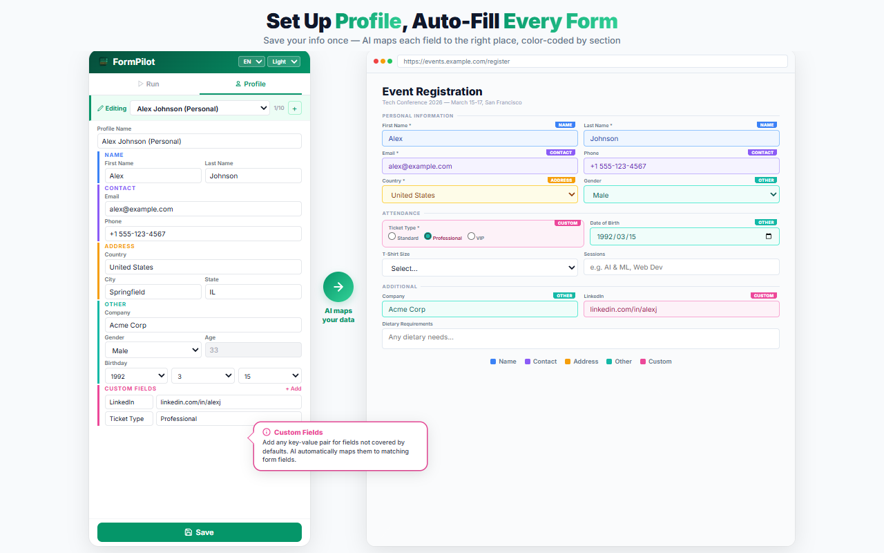 FormPilot profile mapping demo