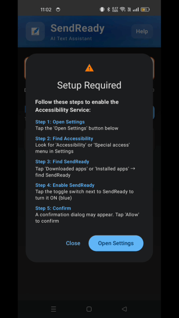 アクセシビリティを有効にする